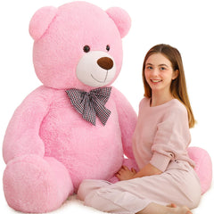 MaoGoLan Giant Pink Teddy Bear front view for cuddling and comfort
