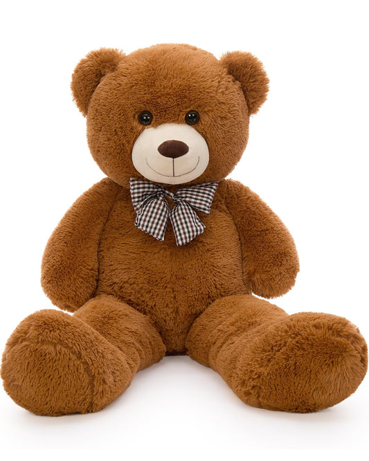 MaoGoLan 39-inch dark brown teddy bear full view for cozy room ambiance.