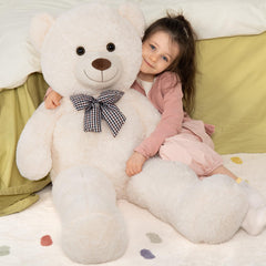 MaoGoLan giant teddy bear being hugged by a child for warmth and companionship.