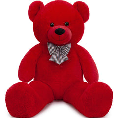 Maogolan Giant Teddy Bear 47-inch red sits as a cozy centerpiece and cuddle companion.