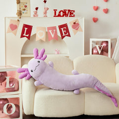 MaoGoLan glow-in-the-dark axolotl plush glows after light exposure for playful ambience