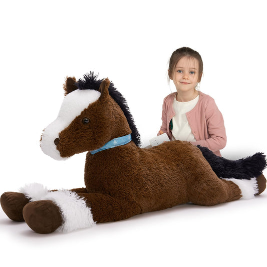 MaoGoLan large horse head plush for imaginative play and cuddling