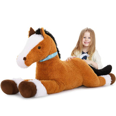 MaoGoLan large horse stuffed animal for toddlers, a plush rider for imaginative playtime.