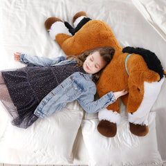 MaoGoLan tan pony plush with blue rein, invites imaginative play and cuddles.