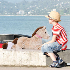 MaoGoLan large horse plush side view, durable and perfect for imaginative play