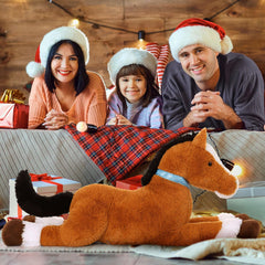 MaoGoLan soft plush fabric horse, ideal for hugs and pretend rides.