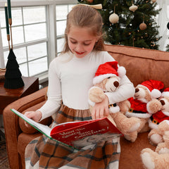 MaoGoLan teddy bear wearing Santa hat perfect for seasonal decor