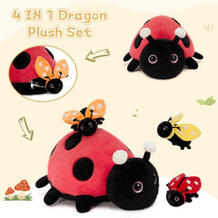 MaoGoLan mama with three baby ladybugs plush set sparks imaginative storytelling.