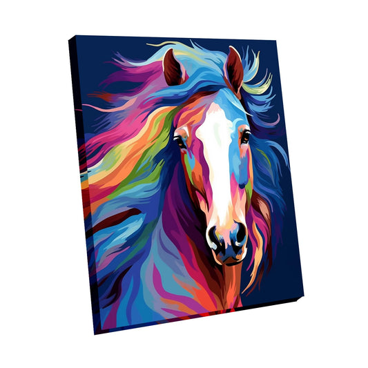 Maomaomi horse-head canvas on wooden frame for relaxing beginner painting sessions