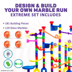 Marble Genius colorful marble run maze sparks creativity during playtime