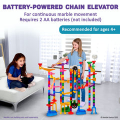 Marble Genius Lift Tower raising marbles for dramatic drops