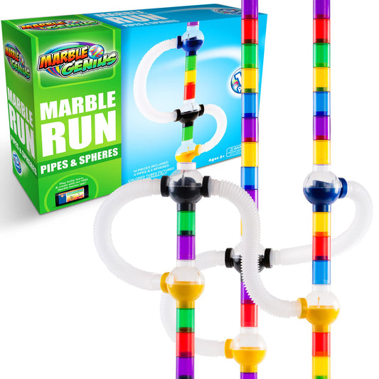 Marble Genius marble run add-on with four pipes for customizable racing layouts