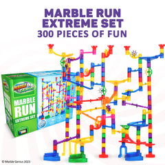 Marble Genius translucent track pieces brighten the maze for exploration