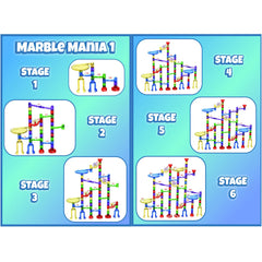 Marble Mania building pieces close-up reveal sturdy construction.