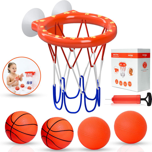 MARPPY bath toy basketball hoop set with strong suction for tub play