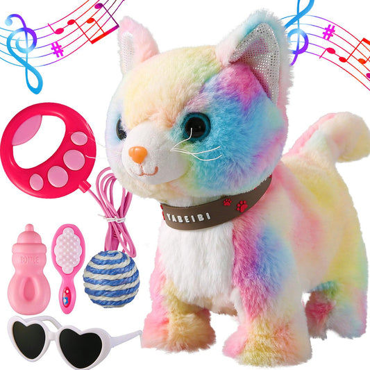 Marsjoy colorful leash walking cat set, front view for interactive play