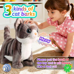 Marsjoy gray cat remote-control depicts simple steering for caregiver-led fun.