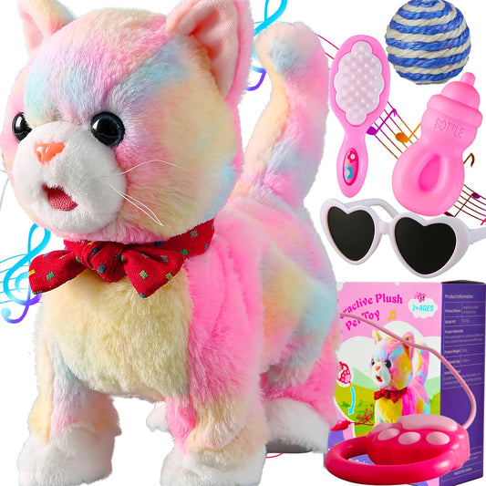 Marsjoy Rainbow Walking Cat Toy front view for lively interactive play.