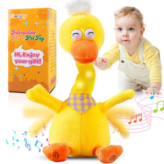 Marsjoy Talking Duck front view, ideal for early speech practice and cuddly play.