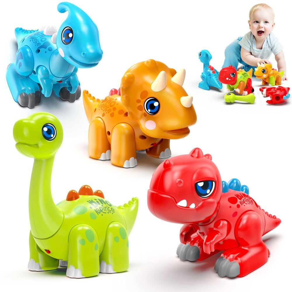 Marstone dinosaur toy for toddlers engaging in assembly play to build fine motor skills.