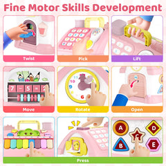 Marstone 8-in-1 Learning House pink theme sparks sensory curiosity for toddlers.