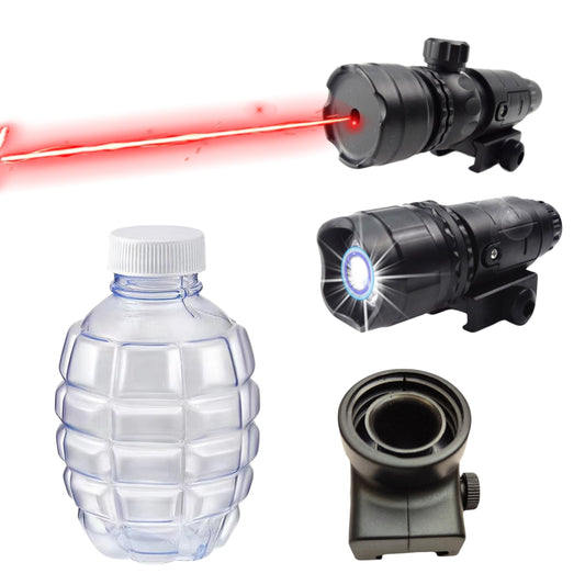 Martians gel blaster accessories with flashlight for targeted illumination during play