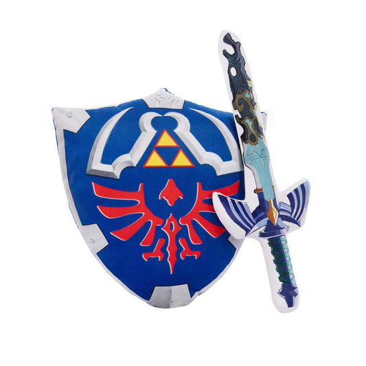 MARUKQW Master Sword Hylian Shield pillow main view for immersive cosplay.