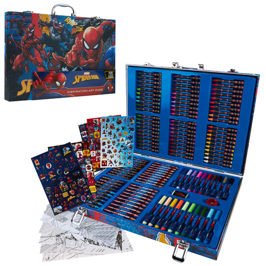 Marvel Art Case Spiderman Open: portable art kit for on-the-go creativity.