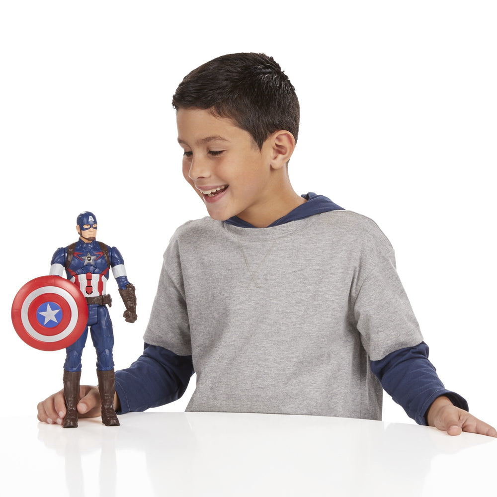 Marvel Captain America Titan Hero Tech figure, articulation pose for action recreations