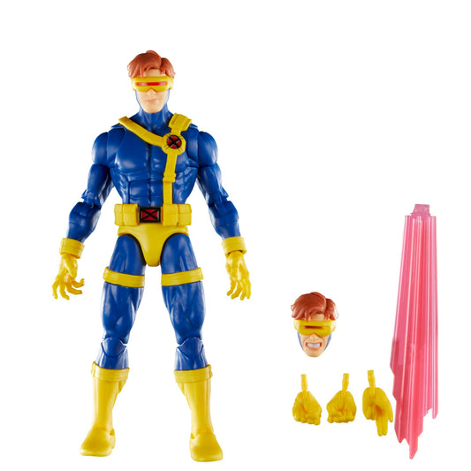 Marvel Cyclops X‑Men ’97 figure, front view, ideal for display on a collector shelf.
