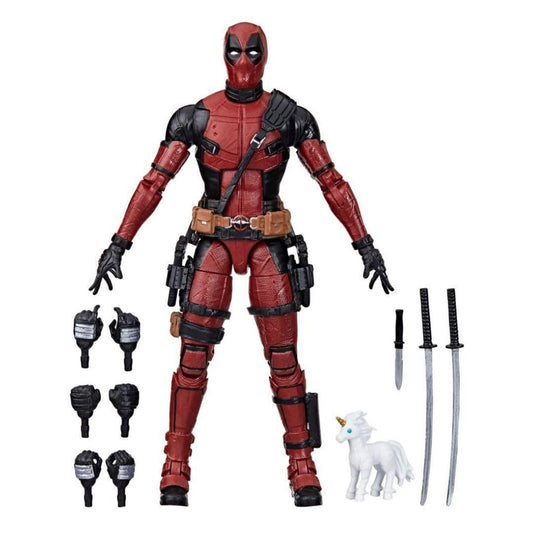 Marvel Deadpool figure front view, perfect for display in a Marvel collection.