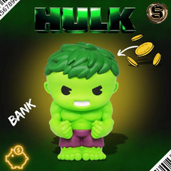 Marvel Hulk PVC Bank eight point five inches tall—great for shelves.