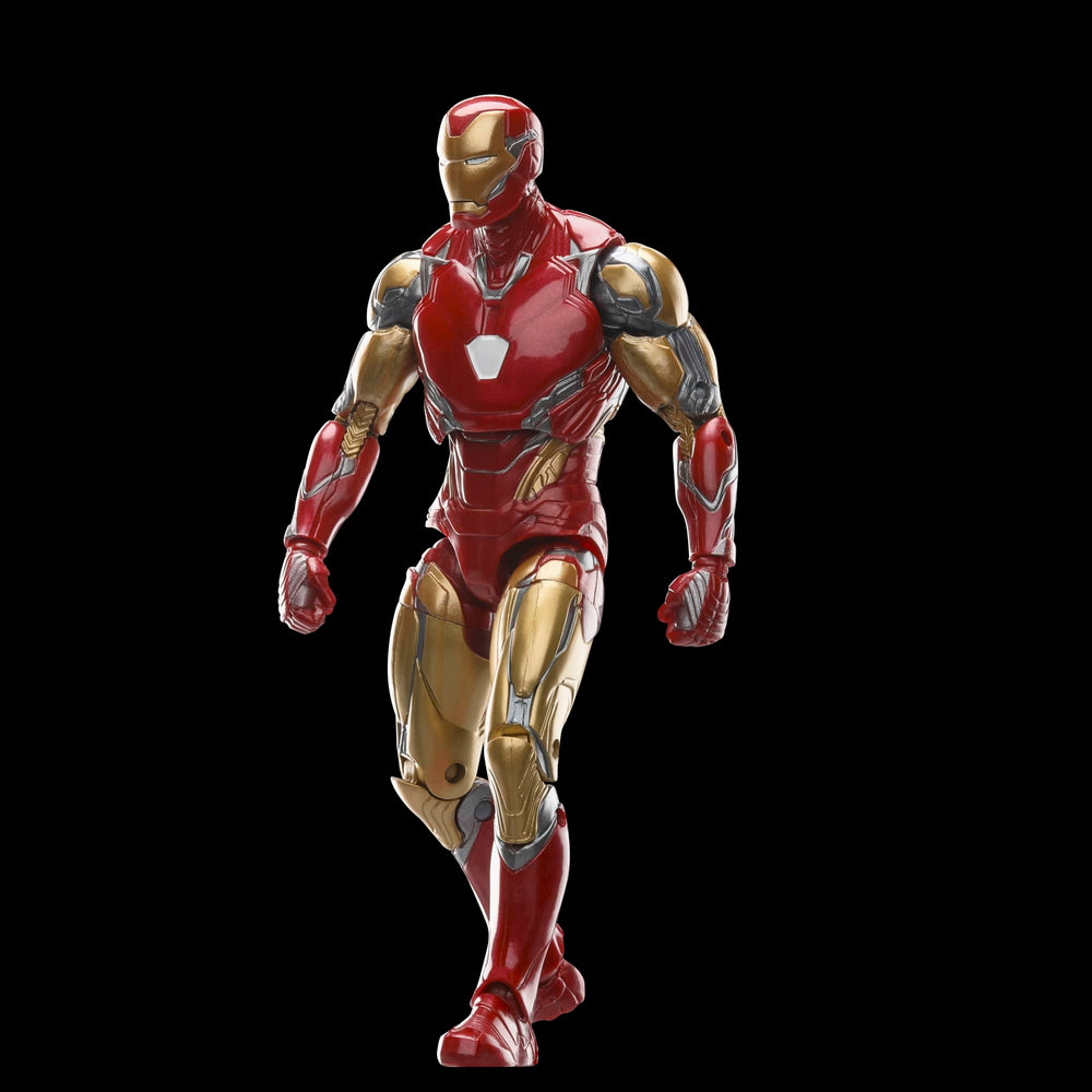 Marvel Iron Man Endgame armor close-up emphasizing panel lines and finish.