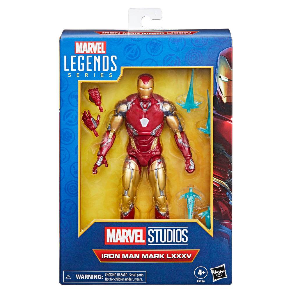 Marvel Iron Man Mark LXXXV figure pose captures dynamic action for collectors.
