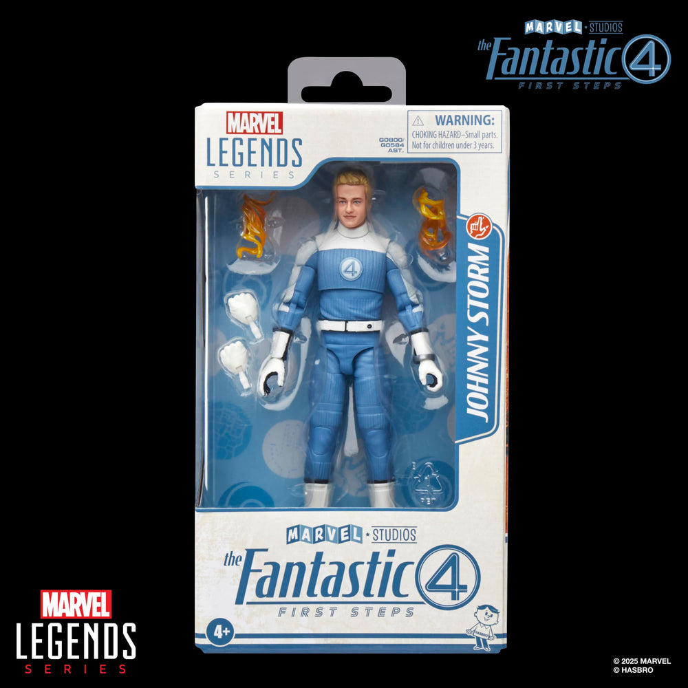 Marvel Johnny Storm figure articulation points highlight poseability for action shots.