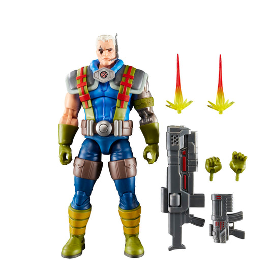 Marvel Legends Cable front view shows poseable joints for dynamic display.