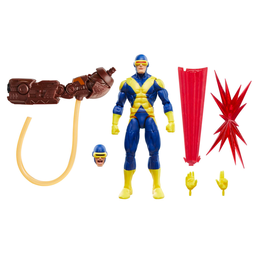 Marvel Legends Cyclops front view shows premium sculpt and poseable joints for display