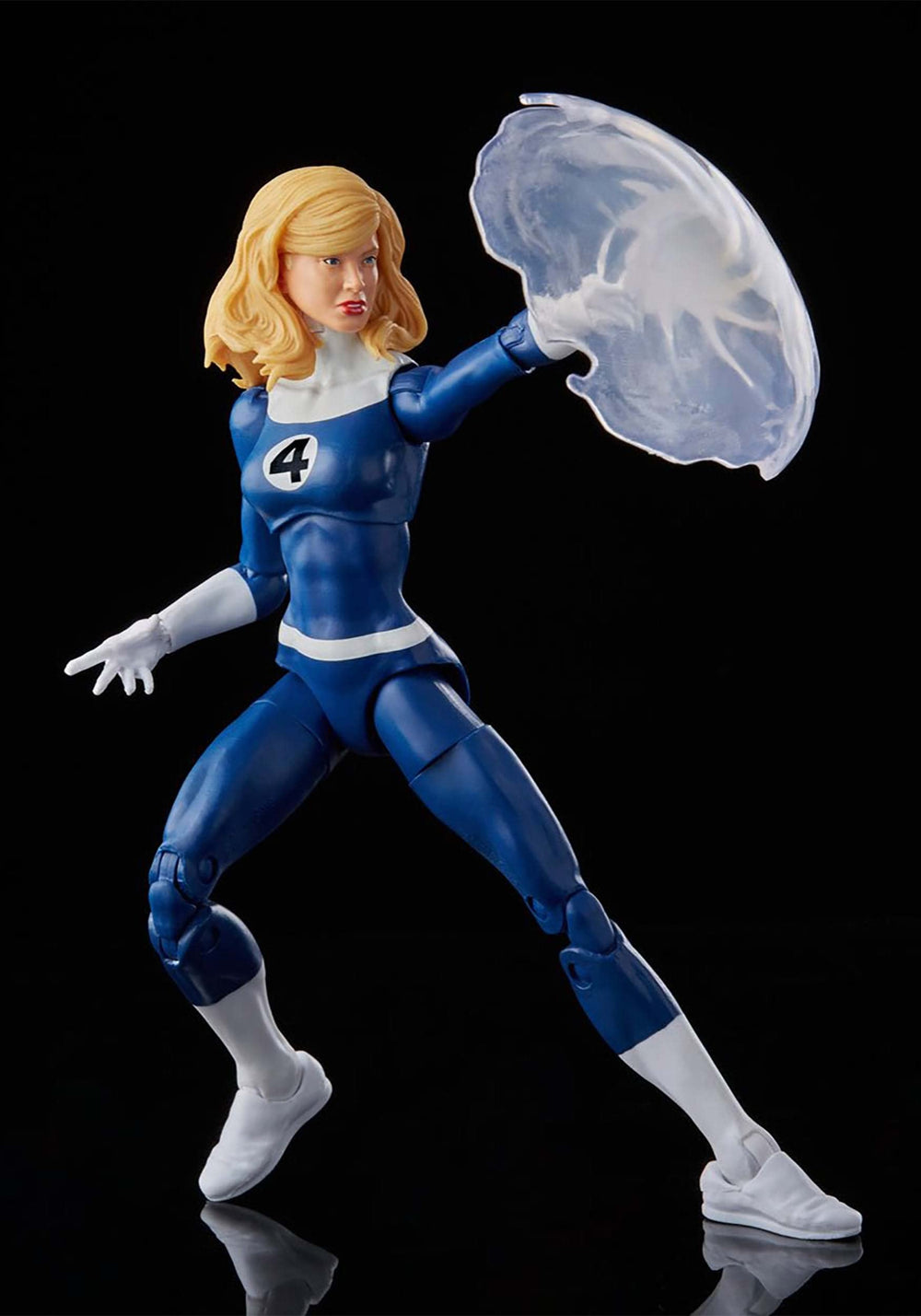 6-inch scale Marvel Legends Invisible Woman figure fits with other figures.