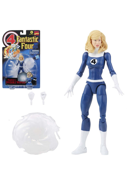 Marvel Legends Invisible Woman figure front view for dynamic display and posing.