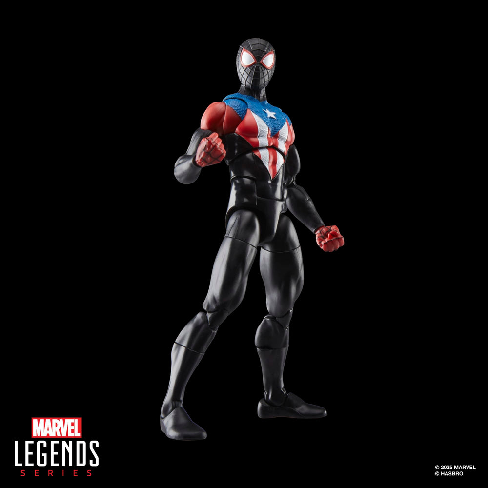 Marvel Legends Miles Morales Boricua Suit dynamic posing for action shots