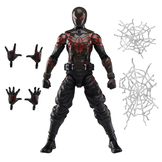Marvel Legends Miles Morales Brooklyn 2099 front-view figure for display-ready collection.