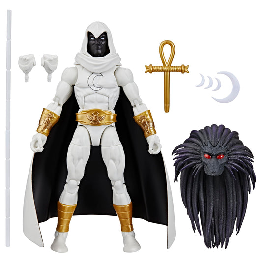 Marvel Legends Moon Knight figure front view for display-ready poseability
