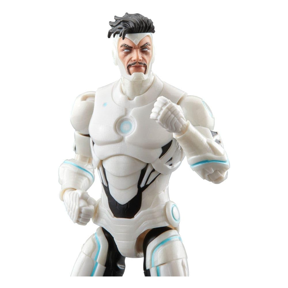 Marvel Legends Superior Iron Man figure articulated pose highlights wide range of motion for dynamic posing
