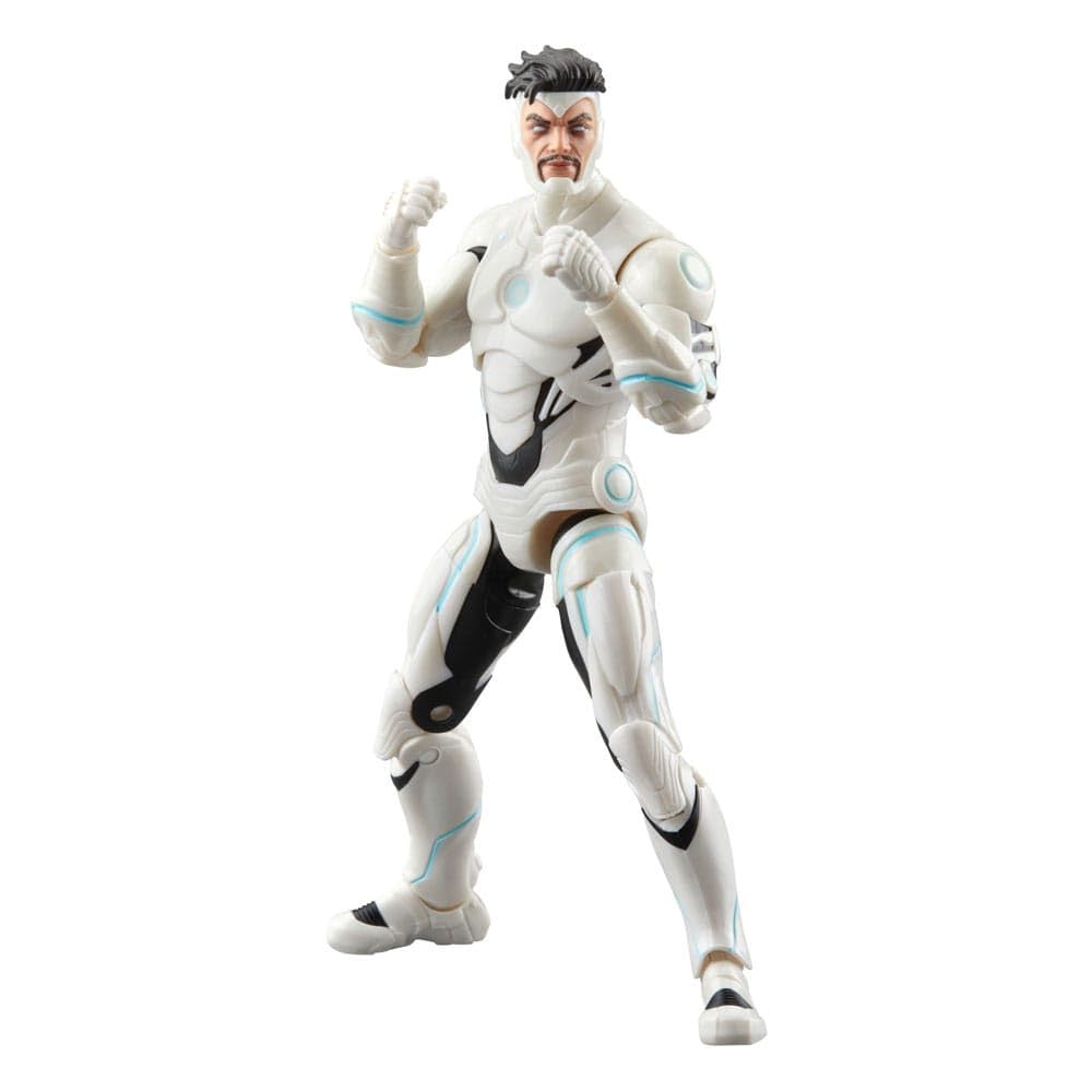 Marvel Legends Superior Iron Man figure front view emphasizes authentic comics design for display