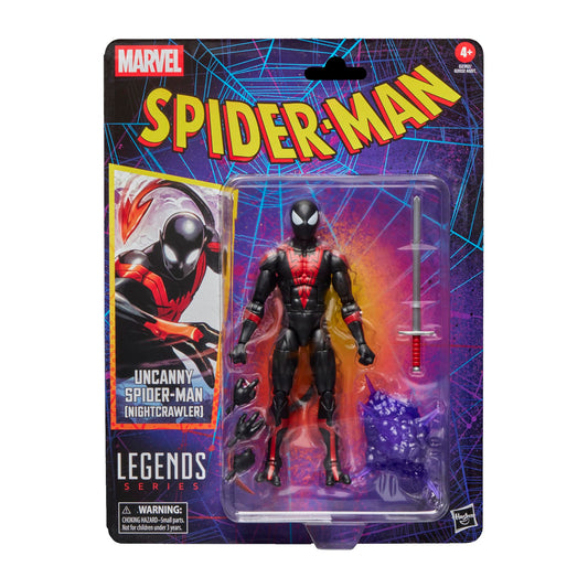 Marvel Legends Uncanny Spider-Man Nightcrawler front view ideal for shelf display and posing