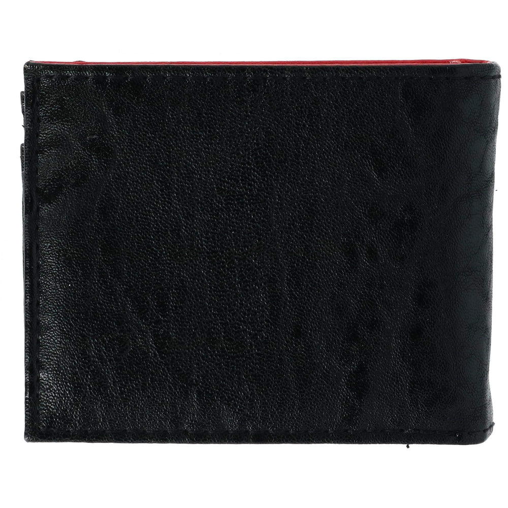 Marvel Press Deadpool wallet open with cards visible, slim card slots for everyday use.