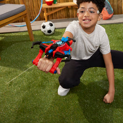 Compact easy-grip blaster optimized for kid-friendly play