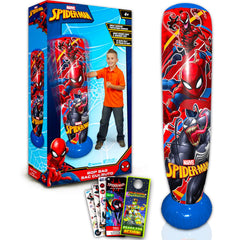 Marvel Store Spiderman bop bag front view with colorful hero artwork and 60-inch height
