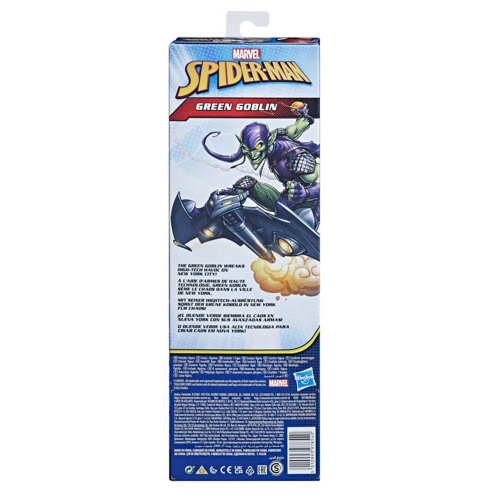 Marvel Titan Hero Green Goblin 12inch-scale figure enables dynamic web-slinging poses.