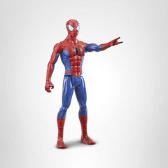 Marvel Titan Hero Spider-Man figure pairs with other Spidey toys for battles.